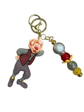 Disney Pinocchio Geppetto Keychain & Colorful Beads